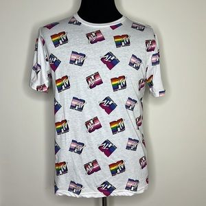 MTV Unisex Music Television Pride Print TV Tee M
